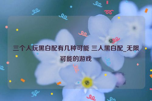 三个人玩黑白配有几种可能 三人黑白配_无限可能的游戏  第1张