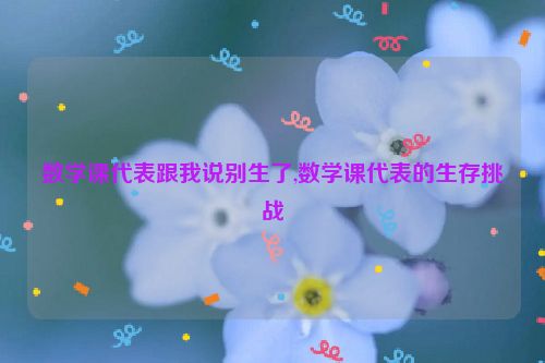 数学课代表跟我说别生了,数学课代表的生存挑战  第1张