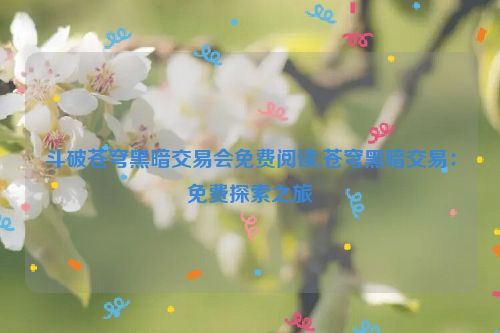 斗破苍穹黑暗交易会免费阅读,苍穹黑暗交易：免费探索之旅  第1张