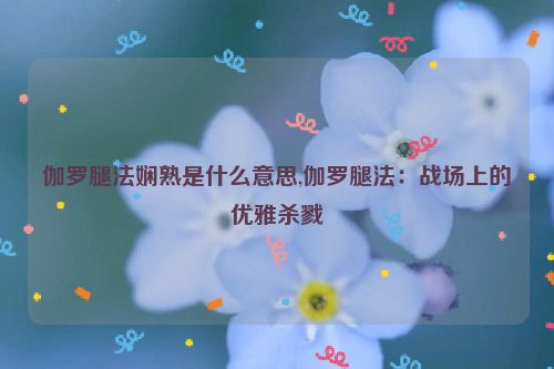 伽罗腿法娴熟是什么意思,伽罗腿法：战场上的优雅杀戮  第1张