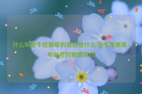 什么叫老牛吃嫩草的意思是什么,老牛吃嫩草：年龄差的爱情游戏  第1张