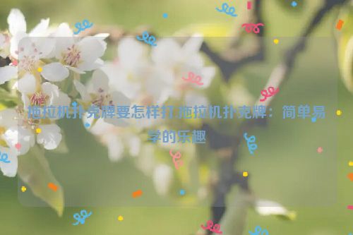 拖拉机扑克牌要怎样打,拖拉机扑克牌：简单易学的乐趣  第1张